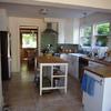 This is James and Emily's kitchen.  the beam at the top of the picture solved structural issue their house had.  I also exposed the old brick work, accenting the new with the old.